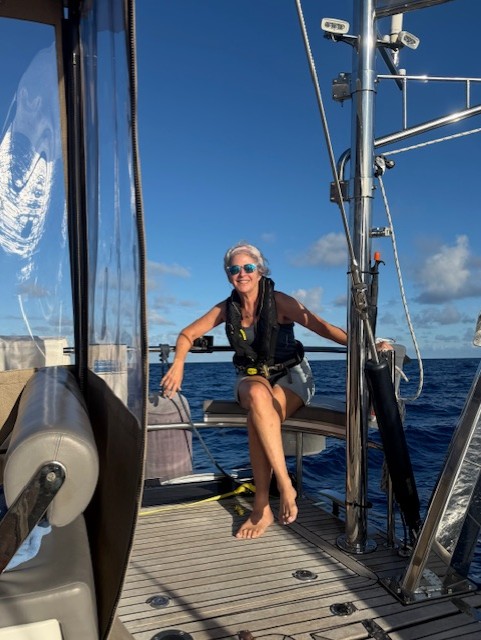 Ronna enjoying the passage aboard Exodus